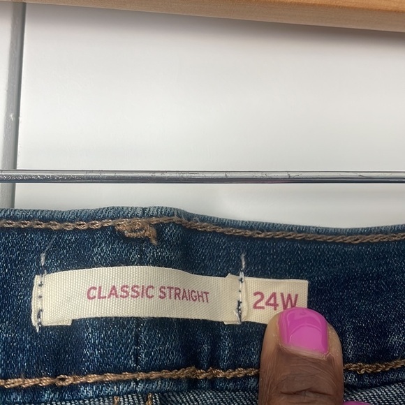 Levi’s jean Classic Straight blue mid rise hyper soft plus size New size 24W - Picture 5 of 7
